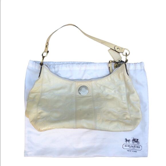 Vintage Coach Leather Shoulder Bag Purse With Dust Bag - Picture 1 of 15